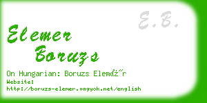 elemer boruzs business card